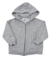 Šedá melírovaná propínací mikina s kapucí H&M
