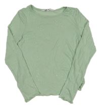 Mentolové melírované třpytivé triko H&M