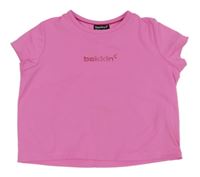 Růžové sportovní crop tričko 