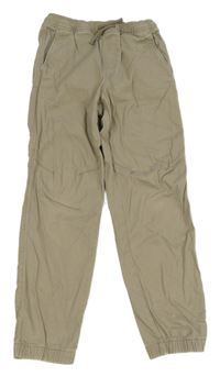 Béžové plátěné kalhoty H&M