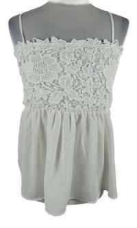 Dámský bílý peplum top s krajkovým živůtkem Janina 