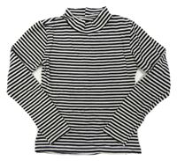 Černo-bílé pruhované triko se stojáčkem H&M