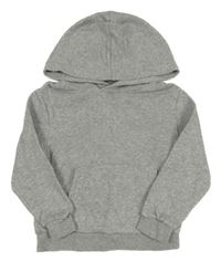 Šedá melírovaná mikina s kapsou a kapucí H&M