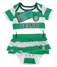 Nové - bílo-zelené pruhované body s volánkem - Celtic 