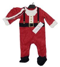 Nové - Červený sametový overal + čepice - Santa F&F