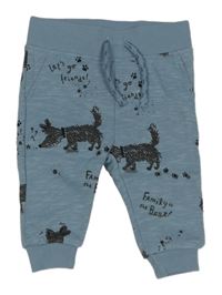 Modrošedé tepláky s pejsky Primark