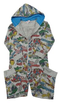 Šedo-barevná tepláková kombinéza s kapucí - Avengers Primark