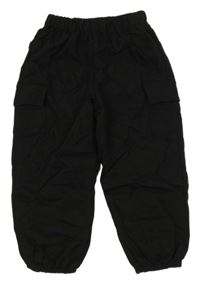 Černé lehké cuff kalhoty shein