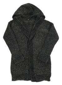 Antracitový žinylkový cardigan s kapucí C&A