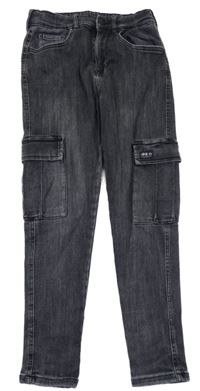 Tmavošedé cargo skinny rifle Zara