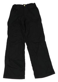 Černé široké plátěné kalhoty Jack & Jones