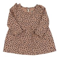 Pudrovo-černá puntíkatá šatová tunika Primark