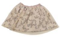Světlerůžová tylová sukně s motýlky H&M