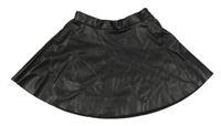 Černá koženková kolová sukně H&M