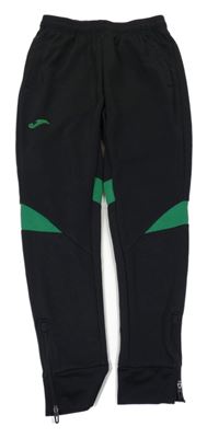 Černo-tmavozelené sportovní tepláky s logem Joma