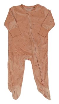 Růžový sametový overal s třešněmi Primark