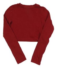 Červené crop triko H&M