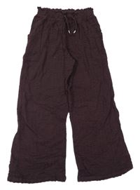 Tmavohnědé mačkané cargo paper bag kalhoty C&A
