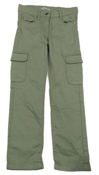 Khaki plátěné cargo kalhoty S. Oliver