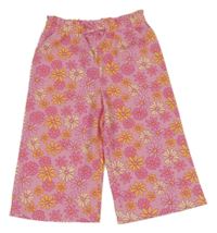 Růžové květované culottes kalhoty Primark