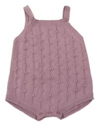 Starorůžové vzorované pletené laclové kraťasy dunnes
