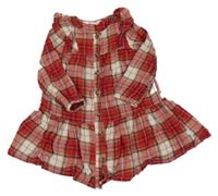 Červeno-bílé kostkované třpytivé šaty H&M