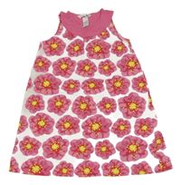 Bílo-růžové květované šaty H&M