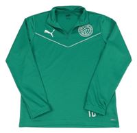 Zelená funkční sportovní mikina s logem Puma