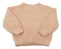 Broskvový žinylkový oversize svetr H&M