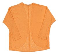 Neonově oranžový ažurový úpletový cardigan H&M