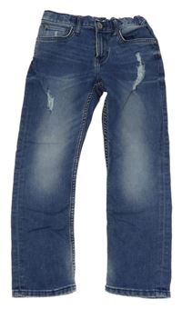 Modré slim fit rifle s prošoupáním H&M