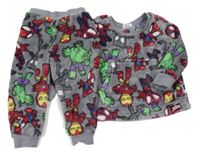 Šedé chlupaté pyžamo s baby Avengers Nutmeg