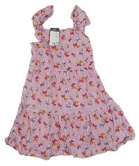 Nové - Růžové šaty s motýlky Primark