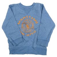 Modrá melírovaná mikina s nápisem H&M