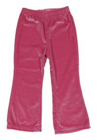 Růžové sametové flare kalhoty Shein