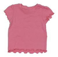 Růžové žebrované tričko PRIMARK