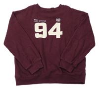 Tmavovínová mikina s číslem H&M