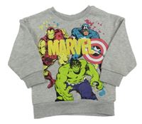 Světlešedá mikina se superhrdiny Marvel