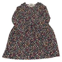Černo-barevné květované šaty H&M