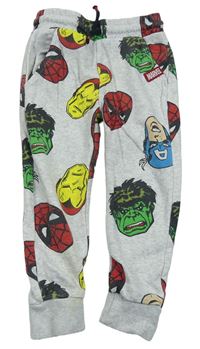 Světlešedé melírované tepláky s Avengers MARVEL
