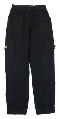 Černé cargo cuff plátěné kalhoty C&A
