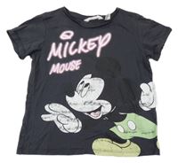 Černé crop tričko s Mickeym H&M