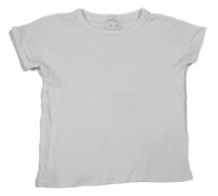 Bílé žebrované crop tričko Zara