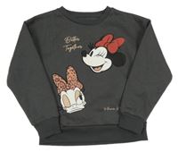 Tmavošedá mikina s Minnie a Daisy PRIMARK