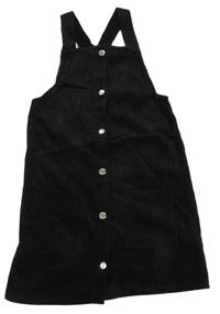 Černé manšestrové propínací šaty Denim Co.