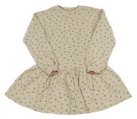 Béžovo-červené teplákové šaty s třešněmi H&M