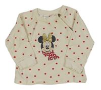 Smetanovo-červená puntíkatá mikina s Minnie LC Waikiki