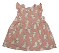 Světlerůžové bavlněné šaty se zajíčky H&M