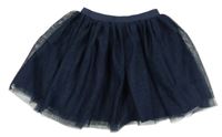 Tmavomodrá třpytivá tylová sukně H&M