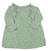 Khaki vzorované šaty s volánky H&M